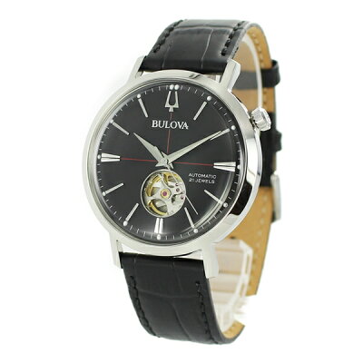BULOVA ブローバ メンズ 腕時計 Classic クラシック オートマチック ブラック レザー 自動巻き 機械式 96A201 ビジネス 男性 誕生日 お祝い ギフト 合格 入学 卒業 社会人 記念日 母の日 父の日 2022