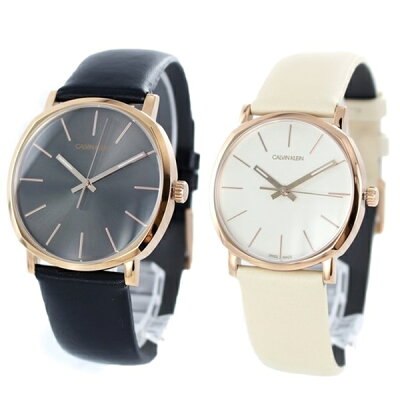 CALVIN KLEIN カルバンクライン CK 時計 メンズ レディース ペアウォッチ スイス製 腕時計 Posh ポッシュ 40mm 32mm ブラック×ベージュ レザー K8Q316C3K8Q336X2 ビジネス 男女 ペアセット カップル ブランド 時計 誕生日 お祝い プレゼント ギフト