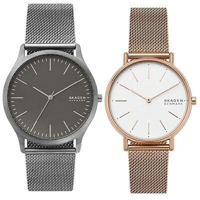 SKAGEN スカーゲン 時計 メンズ レディース ペアウォッチ 腕時計 JOHN ジョン SIGNATUR シグネチャー 41mm 38mm メッシュ ステンレス SKW6553SKW2784 ビジネス 男性 時計 誕生日 お祝い ギフト