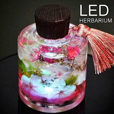 【母の日 プレゼント】花ギフトプレゼントLEDライト付き 桜のハーバリウム ギフトドライフラワー led 和風 誕生日 母 さくらハーバリウム サクラ アート プリザーブドフラワー お祝い 誕生日 記念日 結婚祝い お祝い