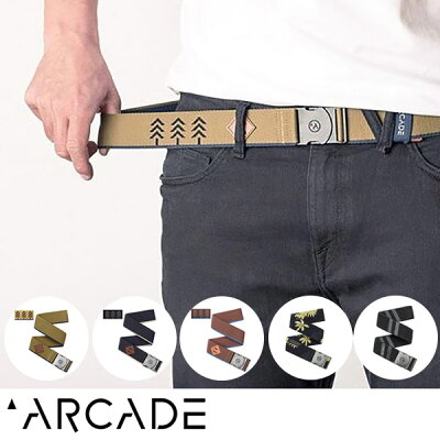 ARCADE ストレッチベルト ADVENTURE BELT アーケード アドベンチャーベルト 柄あり 全5カラー |フリーサイズ ベルト メンズ レディース ゴム ナイロン カジュアル 【今だけ送料無料】【メール便発送のみ 2点まで】【代引不可】【ギフト包装不可】【ゴルフ】