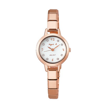 【国内正規品】 アニエスベー ソーラー スワロフスキー agnes b. 時計 腕時計 22mm ピンクゴールド×メタルブレスレット FBSD950 レディース アニエス・ベー アニエスb. 【送料無料】