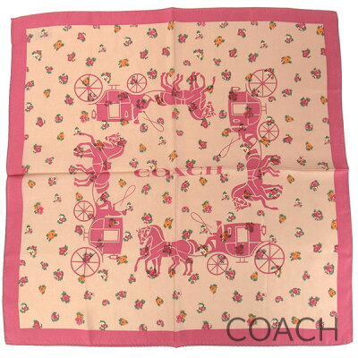 コーチ COACH スカーフ レディース 花柄 馬車モチーフ シルク 【送料無料(ネコポス メール便)】 ブランド コーチ正規品販売店 直営アウトレット店より直輸入