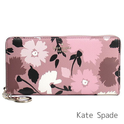 ケイトスペード kate spade 財布 レディース 長財布 レザー 花柄 ラウンドファスナー 【送料無料】 ブランド ケイトスペード正規品販売店 直営アウトレット店より直輸入