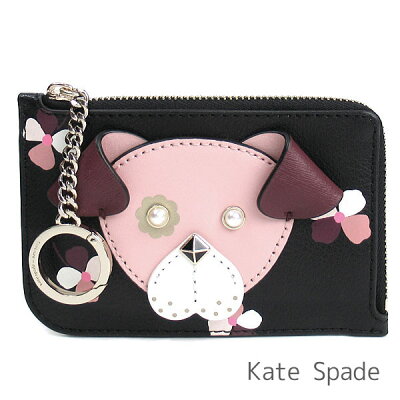 ケイトスペード kate spade 小銭入れ レディース コインケース カードケース キーケース レザー 犬 ドッグ 花柄 L字ラウンドファスナー ブランド ケイトスペード正規品販売店 直営アウトレット店より直輸入 【あす楽】