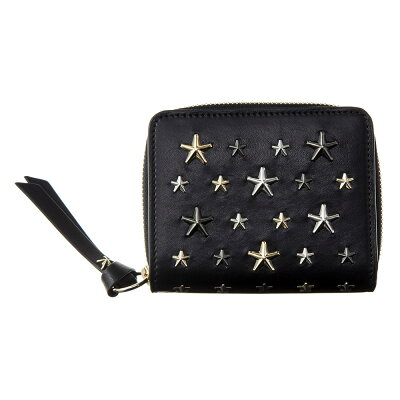 ジミーチュウ 二つ折り財布 財布 ブラック ミニ財布 レディース JIMMY CHOO REGINA LTR BLACK/METALLIC MIX 誕生日 ブランド プレゼントにも 高級 20代 30代 40代 50代 60代