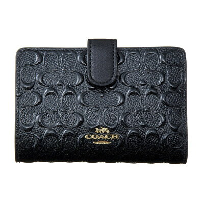 コーチ 財布 公式 アウトレット 二つ折り財布 ブラック COACH F25937 IMBLK 誕生日 ブランド プレゼントにも 高級 20代 30代 40代 50代 60代 ポイント消化