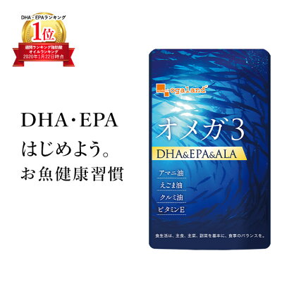 オメガ3 DHA EPA α-リノレン酸 サプリ(約3ヶ月分)送料無料 dha EPA サプリメント 亜麻仁油 アマニ油 脂肪酸 ドコサヘキサエン酸 健康食品 ダイエット 健康 オーガランド ポッキリ ぽっきり 1000円 _JD_JH