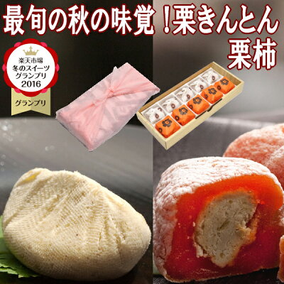 秋の味覚 あす楽 プレゼント ギフト スイーツ 和菓子 お菓子 送料無料 誕生日 スイーツセット お取り寄せ スイーツグランプリ1位 60kcal~75kcalと低カロリー 栗きんとん入り干し柿 市田柿 岐阜中津川栗100% 栗きんとん 5個 栗柿 5個
