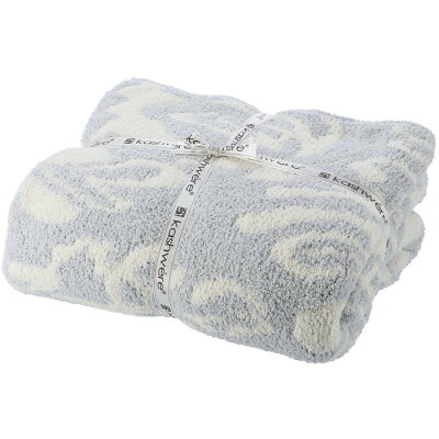 カシウエア KASHWERE 2019年春夏新作 ダマスク ブランケット DAMASK 織柄 ベイビーブルー×クリーム T2871552 0001 0058