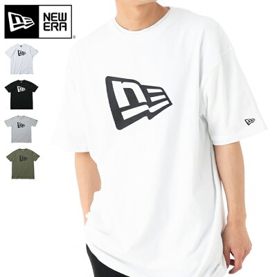ニューエラ Tシャツ 半袖 NEW ERA クルーネック フラッグロゴ ベーシック ブランドロゴ 綿 コットン 黒 白 カーキ メンズ レディース ブランド 大きいサイズ オーバーサイズ おしゃれ かっこいい 人気 春 夏 秋 冬 ニューエラー 正規品 小さいサイズ ユニセックス 男女兼用