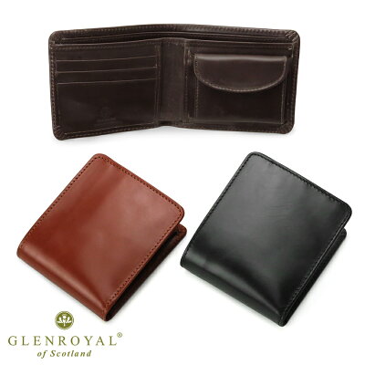 グレンロイヤル GLENROYAL 03-6171 フルブライドルレザー 二つ折り財布 | おしゃれ ブランド ミニ財布 メンズ ミニ 誕生日プレゼント 男性 コンパクト プレゼント ウォレット ブランド財布 小物 男性財布 小銭 紳士 メンズサイフ 二つ折り 折財布 革