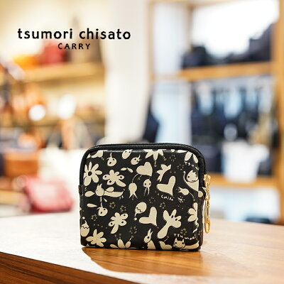 【ノベルティプレゼント】ツモリチサト tsumori chisato フェアリー マルチケース 57395 日本製 本革 レディース マルチ サイフ コインケース シンプル フラワー ねこ ネコ 女性 彼女 プレゼント 【送料無料】