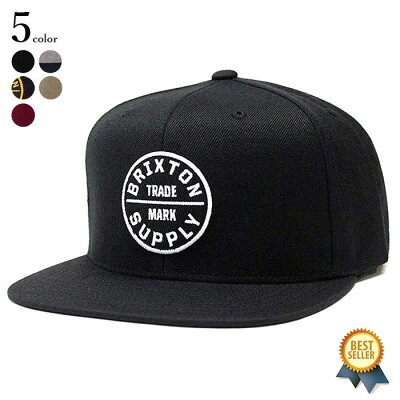 BRIXTON (ブリクストン) OATH III SNAPBACK キャップ メンズ ブランド 帽子 ワッペン フラット スナップバック アジャスター 黒 ブラック グレー 57-62cm 【送料無料】 【あす楽対応】