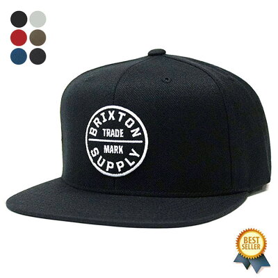2/8(水) 黒 グレー 再入荷 / 【正規輸入品】 BRIXTON (ブリクストン) OATH III SNAPBACK ブリクストン キャップ メンズ ブランド 帽子 CAP ワッペン 平つば フラット スナップバックキャップ アジャスター 黒 ブラック グレー 57-62cm 【送料無料】【あす楽対応】