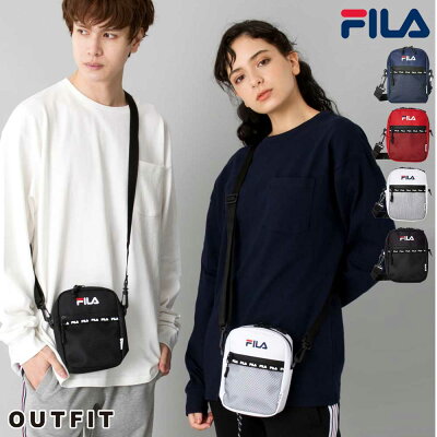 FILA フィラ ショルダーバッグ ブランド 斜め掛け ナイロン メッシュ 軽量 軽い 小さめ メンズ レディース メッセンジャーバッグ スポーツ 中学生 高校生 ミニショルダー バッグ おしゃれ ポシェット ロゴ 黒 白 赤 紺 ポーチ サコッシュ ギフト プレゼント バレンタイン