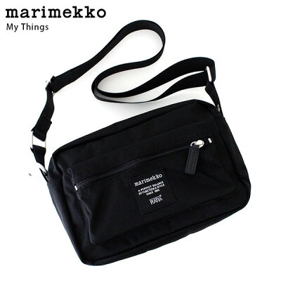 marimekko ( マリメッコ ) Roadie シリーズ 『 MY THINGS 』 ショルダーバッグ / ブラック 【 正規販売店 】【あす楽】
