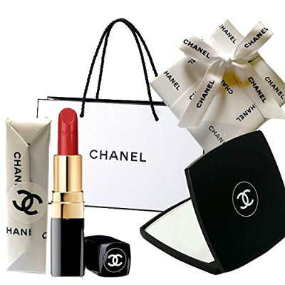 CHANEL(シャネル) ギフトラッピング済 MIROIR DOUBLE FACETTES ミロワール ドゥーブル ファセット + ROUGE COCO ルージュ ココ (424エディット)