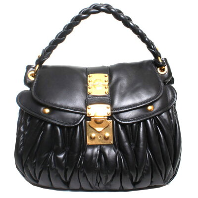 【新品】 miumiu ミュウミュウ ホーボー バッグ 2way ハンドバッグ マトラッセ RR1300 N88 F0002 MATELASSE-SACCA CON PATTINA NERO ブラック ナッパレザー