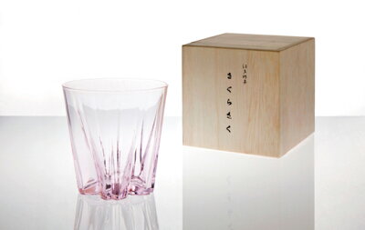 100percentSAKURASAKU glass【サクラサクグラス】ROCK 桜色 ロックグラスキッチン用品結露の現象により卓上に桜の花が咲くグラスギフト プレゼントインテリアブライダルギフト引出物