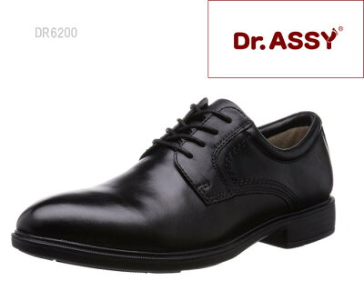 【5/15限定!ポイント17倍確定!3エントリーで】 ドクターアッシー Dr.ASSY DR-6200 ブラック メンズ ビジネスシューズ ビジネス靴 革靴 紳士靴 4E 幅広 ワイド 本革 防水 滑りにくい ソフト