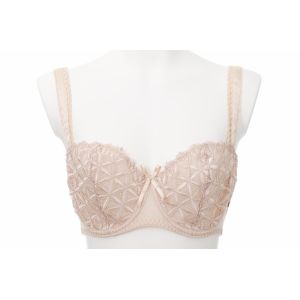 50%OFF セール オーバドゥ Aubade ブラ 1/2カップ ノンパテッド ブラジャー バイア クチュール bahia レディース 下着 インポート 高級 ランジェリー セクシー レース リボン 20 30 40 50 代 ベージュ F G Au186RN-fg BO14-02