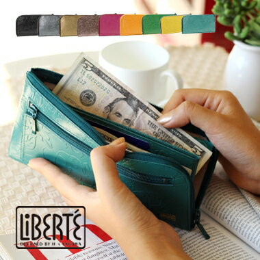 LiBERTE リベルテ 財布 レディース 長財布 L字ファスナー 薄型 薄い スリム 本革 日本製 フラワー 0352228【楽天ランキング入賞】 【smtb-m】【送料無料】 【プレゼント最適品】 【ブランド】 母の日