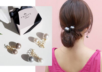 France Luxe フランス ラックス スクリュー ピン パール スパイラル スクリューピンM レディース ヘアアクセサリー プレゼント ギフト 正規品