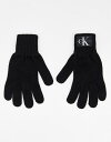 カルバンクライン 手袋 メンズ カルバンクライン レディース 手袋 アクセサリー Calvin Klein Jeans monogram logo knit gloves in black Ck black