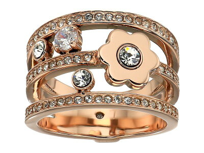 マイケルコース レディース リング アクセサリー In Full Bloom Floral and Crystal Accent Stacked Ring Rose Gold