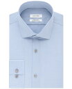カルバン・クライン カルバンクライン メンズ シャツ トップス Calvin Klein Men's STEEL Extra-Slim Fit Non-Iron Performance Herringbone Dress Shirt Blue