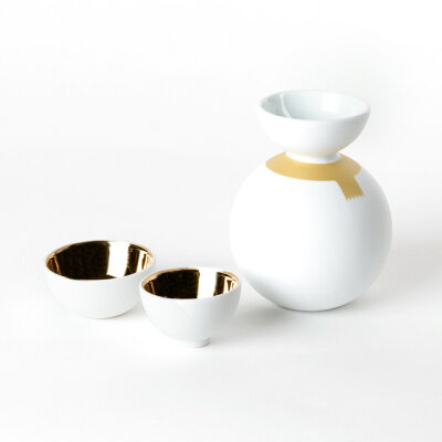 【酒器だるま 酒器 セット】【セラミックジャパン】【Ceramic Japan】マフラー(金彩)(セット/酒器/贈答品/陶器/冷酒/国産/日本産/職人)