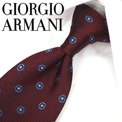 ジョルジオ・アルマーニ ネクタイ クリアランスセール品【GIORGIO ARMANI・アルマーニネクタイ】GA180 パターン(0A910-03159) レッド/ブルー 8cm幅 【送料無料】