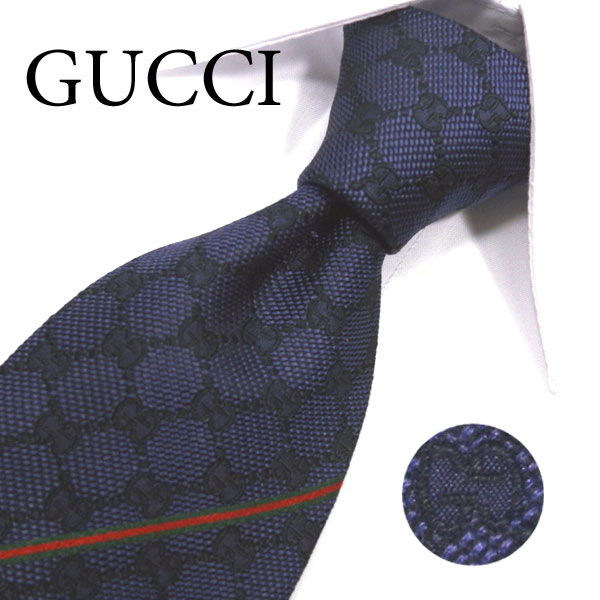 グッチ ネクタイ グッチ　ネクタイ ネイビー　GG柄(8cm)　AREND（アラン）456522-4000　GG10【GUCCI・グッチネクタイ・ネクタイ ブランド】【ギフト・バースデー・成人祝い・入社祝い】【プレゼント・バレンタイン・クリスマス】【父の日・高級・高品質】