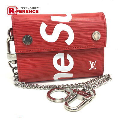 LOUIS VUITTON ルイヴィトン M67755 CH.CP WALLET SP EPI DWT エピ チェーンウォレット ルイヴィトン×シュプリーム 三つ折り財布(小銭入れあり) エピレザー レッド ユニセックス【新品】