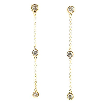 Tiffany&Co. TIFFANY ティファニー バイザヤード 3Pダイヤ ピアス K18YG イエローゴールド 1.5g ダイヤモンド レディース アクセサリー ジュエリー JW BJ ブランドジュエリー 宝飾品
