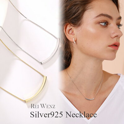 【2,000円OFFクーポン配布中】ネックレス レディース パイプ カーブ バー ライン CZ アレルギー Silver925 プレゼント ブランド 誕生日