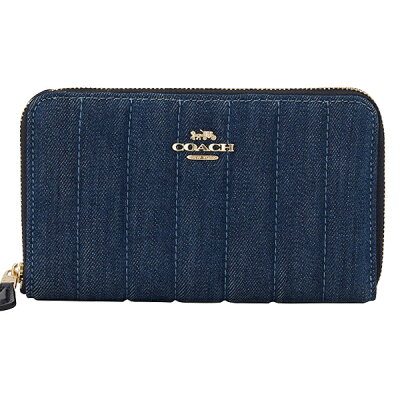 コーチ 財布 COACH ラウンドファスナー長財布 アウトレット c2883imdei デニムマルチ デニム×レザー 金具ゴールド 送料無料 可愛い オシャレ おしゃれ 30日間返品保証 クリスマスギフト 代引手数料無料 楽天スーパーSALE