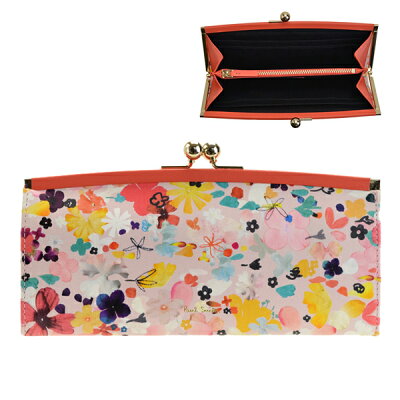 ポールスミス PAUL SMITH がま口長財布 花柄 psmlw0043 | ブランド財布 小銭入れ カード入れ 多い レディース 大人使いやすい ブランド 本革 アウトレット 送料無料 ファッション かわいい 可愛い オシャレ おしゃれ