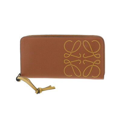 【即日発送・水曜定休日・木曜発送】【極上品】【オススメ】【RI】 LOEWE (ロエベ) アナグラム ジップ アラウンド ウォレット 財布 長財布(小銭入有) アナグラム Brown/ブラウン 103.54.T12 unused:S