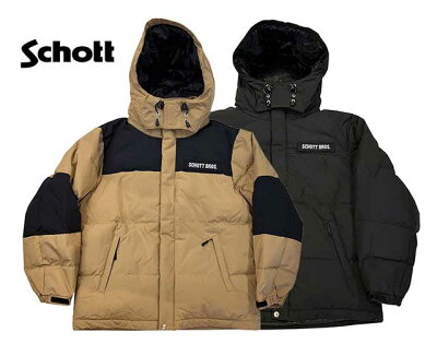 【SALE 30%OFF】SCHOTT ショット CLASSIC 2TONE DOWN PARKA クラシック ツートーン ダウン パーカー 3122069 2色(TAN/BLACK)2022年モデル