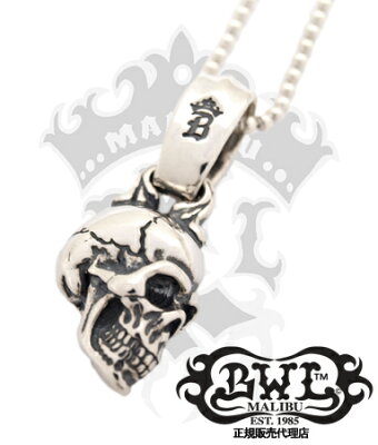 送料無料 BWL ビルウォールレザー Bill Wall Leather / シルバー925 ネックレス ペンダント / サイド スカル w/"B"クラウン べイル ペンダント 【ネックレス メンズ ネックレス レディース シルバーアクセサリー おしゃれ 】