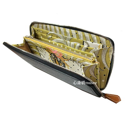 ≪新品≫エルメス アザップ シルクイン ラウンドファスナー 長財布 黒 ブラック 王者のトラ 星 エプソン シルク シルバー金具 HERMES Wallet Azappe Silkin Black "tiger royal" noir /beige sable-nata/ 箱 ラッピング