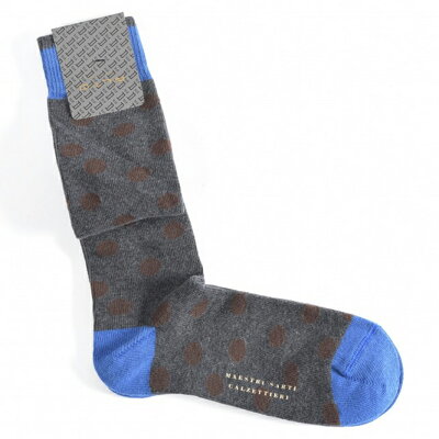 【30%ポイントバック】アルト ALTO ソックス 靴下 ハイソックス ロングホーズ メンズ 春 秋冬 3シーズン コットン 綿 ドット グレー ブラウン ブルー/25cm-28cm/イタリア製 ブランド ITALY