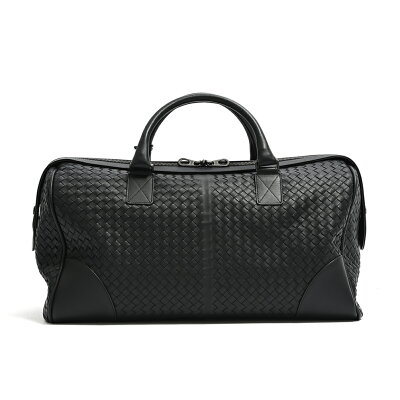 【SALE】ボッテガ ヴェネタ BOTTEGA VENETA ウィークエンドバッグ ボストンバッグ イントレチャート メンズ レザー ブラック MADE IN ITALY