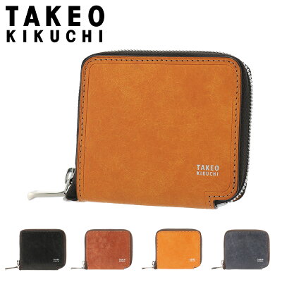 タケオキクチ 二つ折り財布 ミニ財布 ラウンドファスナー マルゴ メンズ 780603 TAKEO KIKUCHI | BOX型小銭入れ 牛革 本革 レザー