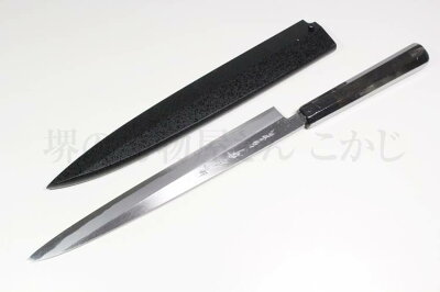 送料無料 堺孝行白虎 柳刃 270mm 白一鋼 塗り鞘付 片刃 #02204青木刃物製作所 びゃっこ 百虎 正夫 刺身 白紙一号 最高級 包丁 庖丁 堺打刃物 堺刃物 刃物 職人 本職 サヤ付
