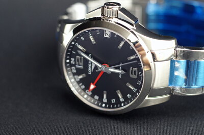 正規品ロンジンlongines スイス製 ロンジンスポーツ 「コンクエスト24」 自動巻き ブラック文字盤【smtb-m】【L3.687.4.56.6】【L36874566】【土日祝日発送可能】