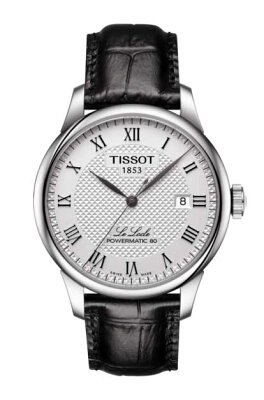 【あす楽】国内正規品TISSOT ティソ「ル・ロックル」 自動巻きデイト ホワイト文字盤ローマ数字 ブラック革ストラップバックル付き パワーマチック80搭載【T0064071603300】T006.407.16.033.00