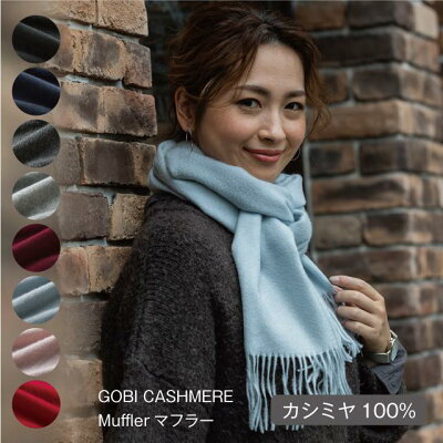 【GOBI】カシミヤ マフラー カシミヤ100% メンズ レディース カシミヤマフラー カシミア100% GOBI ゴビ ギフトボックス無料 カシミアマフラー ユニセックス 防寒 誕生日 プレゼント ギフト バレンタイン 黒 紺 グレー ワイン ピンク 青 20代 30代 40代 50代